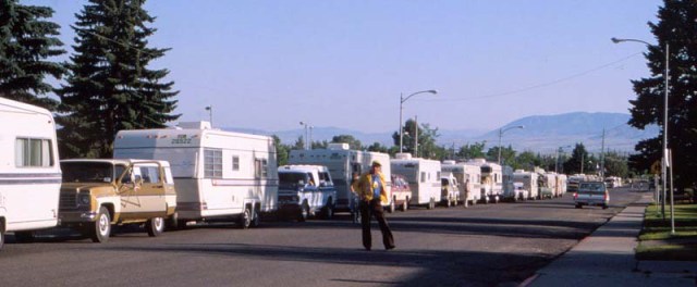 A street full of caravans