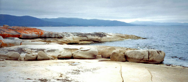 The coastline at Bicheno